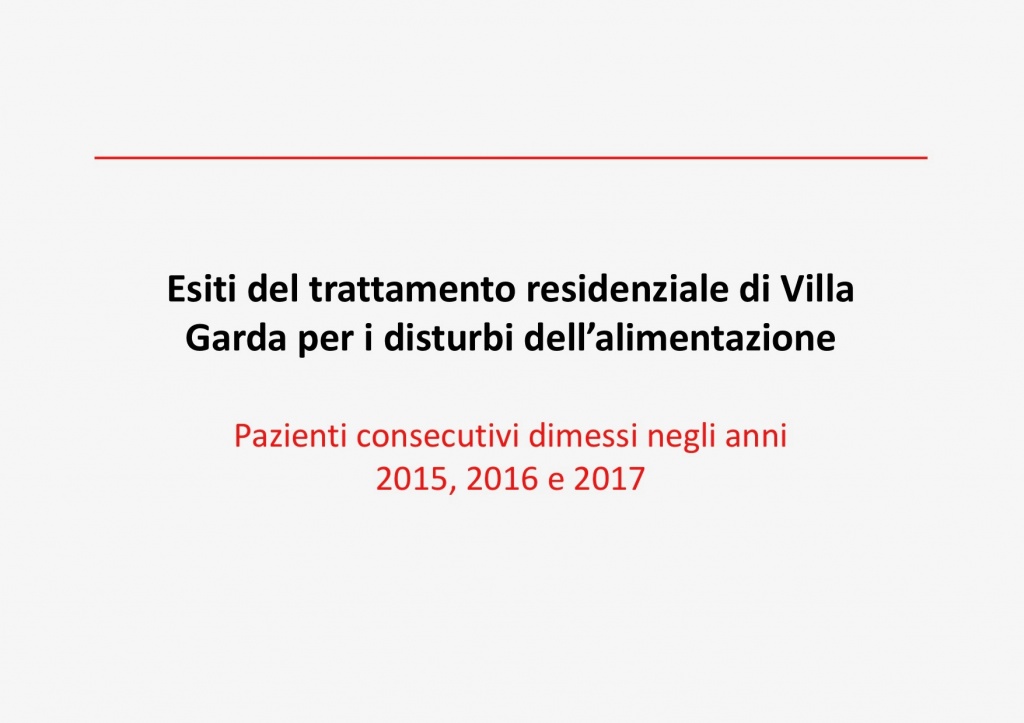 ESITI DEL TRATTAMENTO RESIDENZIALE DEI DISTURBI DELL’ALIMENTAZIONE DI VILLA GARDA 